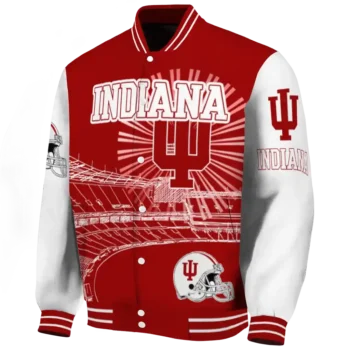 customized indiana hoosiers ferris arena red white varsity jacket best selling.webp