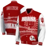 customized indiana hoosiers ferris arena red white varsity jacket best selling.webp