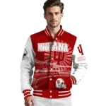 customized indiana hoosiers ferris arena red white varsity jacket best selling.webp