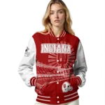 customized indiana hoosiers ferris arena red white varsity jacket best selling.webp