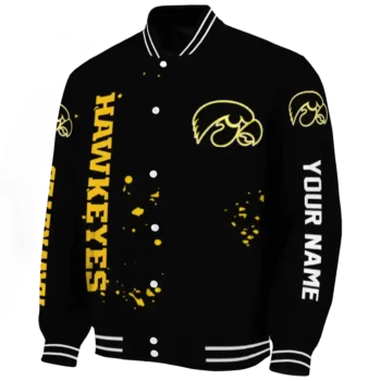 customized iowa hawkeyes hexagon cluster black varsity jacket best selling.webp