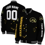customized iowa hawkeyes hexagon cluster black varsity jacket best selling.webp
