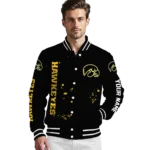 customized iowa hawkeyes hexagon cluster black varsity jacket best selling.webp