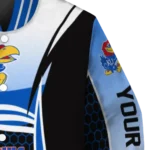 customized kansas jayhawks mesh effect blue black varsity jacket best selling.webp