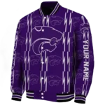 customized kansas state wildcats bolt stripe purple varsity jacket best selling.webp