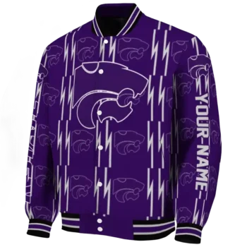 customized kansas state wildcats bolt stripe purple varsity jacket best selling.webp