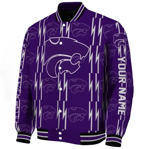 customized kansas state wildcats bolt stripe purple varsity jacket best selling.webp