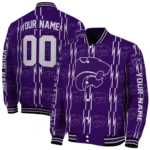 customized kansas state wildcats bolt stripe purple varsity jacket best selling.webp