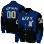 customized navy midshipmen flame border blue black varsity jacket best selling.webp