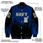 customized navy midshipmen flame border blue black varsity jacket best selling.webp