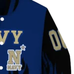 customized navy midshipmen flame border blue black varsity jacket best selling.webp