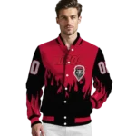 customized new mexico lobos flame border red black varsity jacket best selling.webp