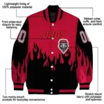 customized new mexico lobos flame border red black varsity jacket best selling.webp