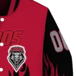 customized new mexico lobos flame border red black varsity jacket best selling.webp