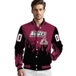 customized new mexico state aggies flame border crimson black varsity jacket best selling.webp