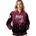 customized new mexico state aggies flame border crimson black varsity jacket best selling.webp