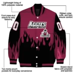 customized new mexico state aggies flame border crimson black varsity jacket best selling.webp