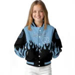 customized north carolina tar heels flame border light blue black varsity jacket best selling.webp