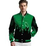 customized north texas mean green flame border green black varsity jacket best selling.webp