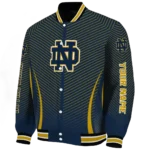 customized notre dame fighting irish chevron arrow navy varsity jacket best selling.webp