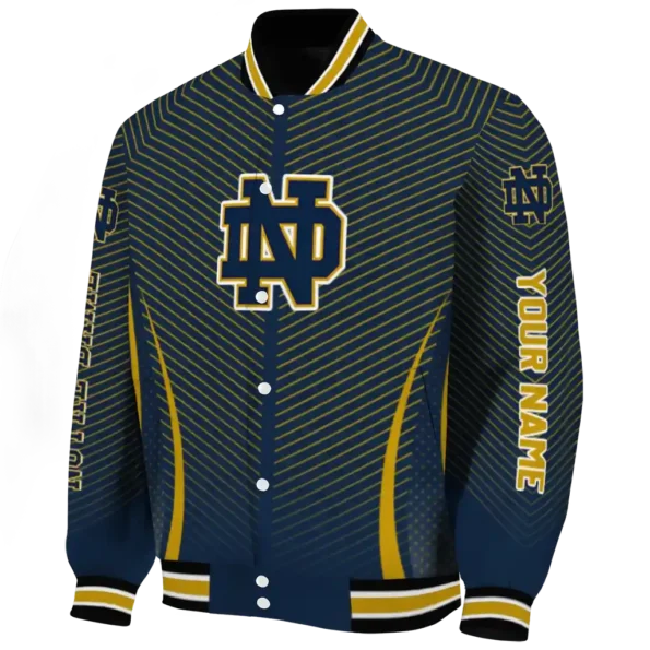 customized notre dame fighting irish chevron arrow navy varsity jacket best selling.webp