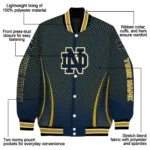 customized notre dame fighting irish chevron arrow navy varsity jacket best selling.webp