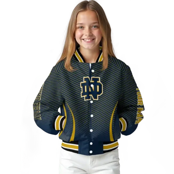 customized notre dame fighting irish chevron arrow navy varsity jacket top rated.webp
