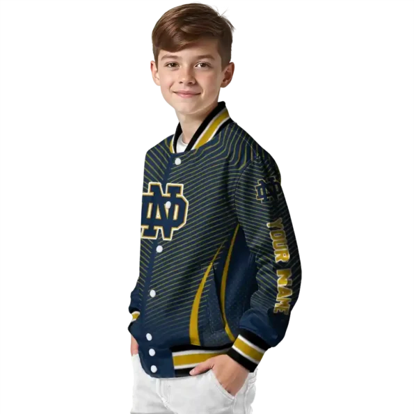 customized notre dame fighting irish chevron arrow navy varsity jacket trendy.webp