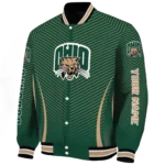 customized ohio bobcats chevron arrow green varsity jacket best selling.webp