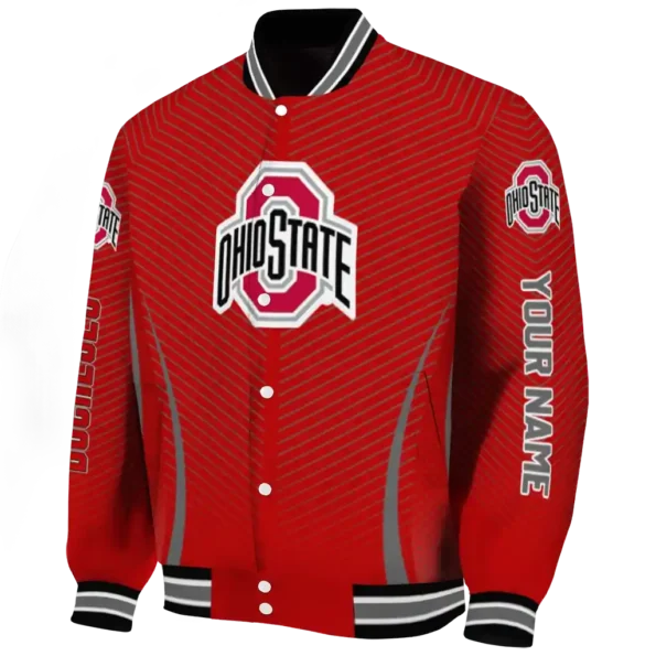 customized ohio state buckeyes chevron arrow scarlet varsity jacket best selling.webp