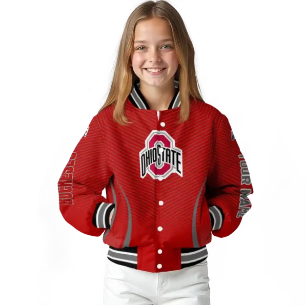 customized ohio state buckeyes chevron arrow scarlet varsity jacket top rated.webp