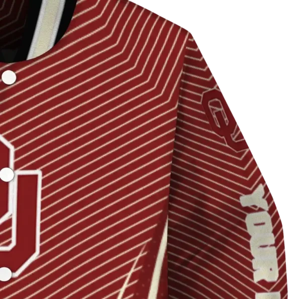 customized oklahoma sooners chevron arrow crimson varsity jacket premium grade.webp