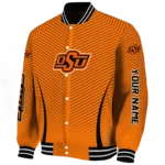 customized oklahoma state cowboys chevron arrow orange varsity jacket best selling.webp