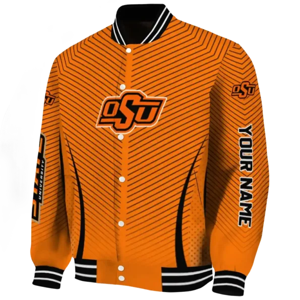 customized oklahoma state cowboys chevron arrow orange varsity jacket best selling.webp