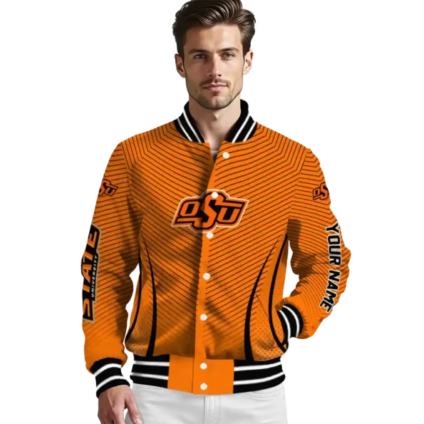 customized oklahoma state cowboys chevron arrow orange varsity jacket high quality.webp