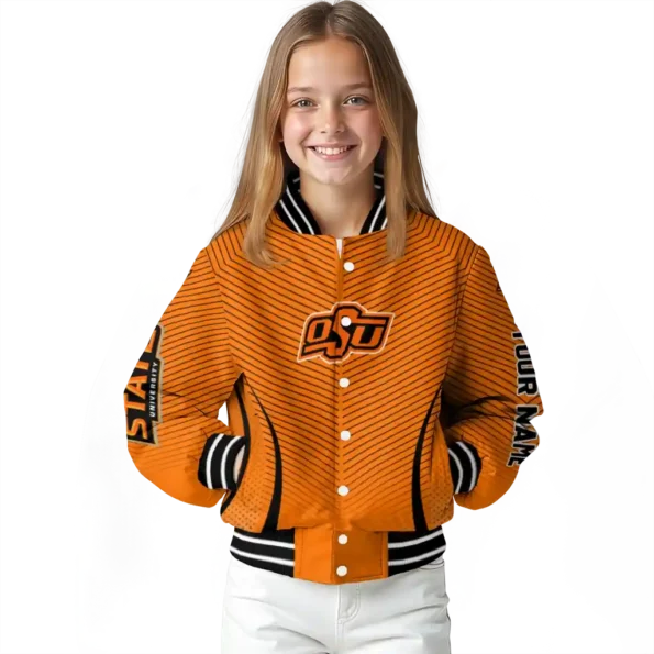 customized oklahoma state cowboys chevron arrow orange varsity jacket top rated.webp