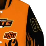 customized oklahoma state cowboys flame border orange black varsity jacket best selling.webp