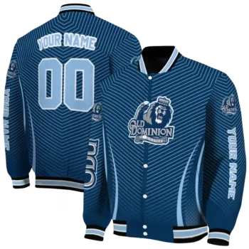 customized old dominion monarchs chevron arrow blue varsity jacket fashion forward.webp