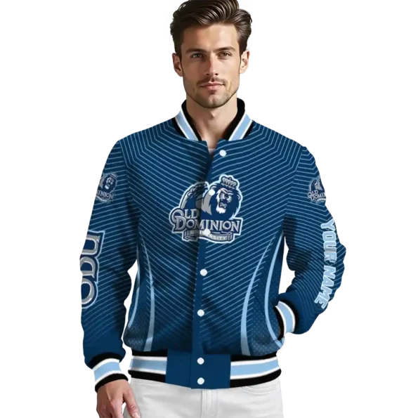 customized old dominion monarchs chevron arrow blue varsity jacket high quality.webp