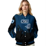 customized old dominion monarchs flame border blue black varsity jacket best selling.webp