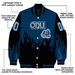 customized old dominion monarchs flame border blue black varsity jacket best selling.webp
