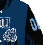 customized old dominion monarchs flame border blue black varsity jacket best selling.webp