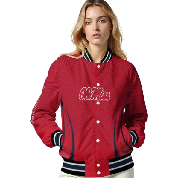 customized ole miss rebels chevron arrow red varsity jacket latest model.webp