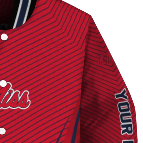 customized ole miss rebels chevron arrow red varsity jacket premium grade.webp