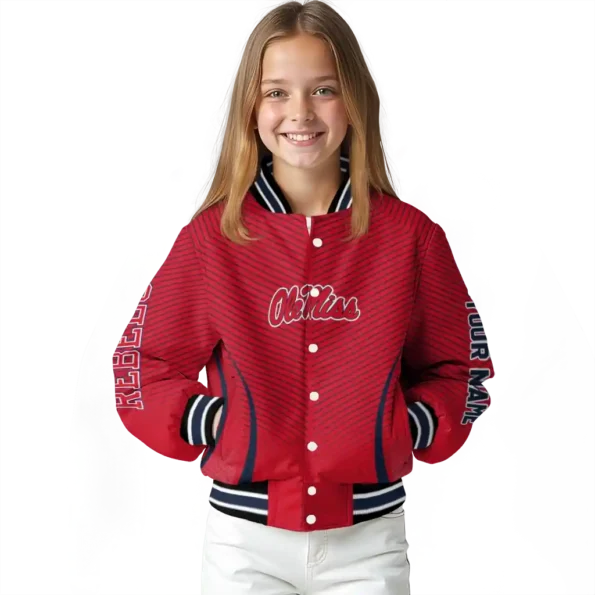 customized ole miss rebels chevron arrow red varsity jacket top rated.webp
