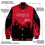 customized ole miss rebels flame border red black varsity jacket best selling.webp