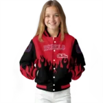 customized ole miss rebels flame border red black varsity jacket best selling.webp