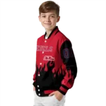 customized ole miss rebels flame border red black varsity jacket best selling.webp