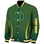 customized oregon ducks chevron arrow green varsity jacket best selling.webp