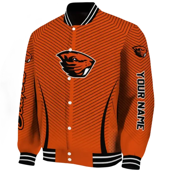 customized oregon state beavers chevron arrow orange varsity jacket best selling.webp